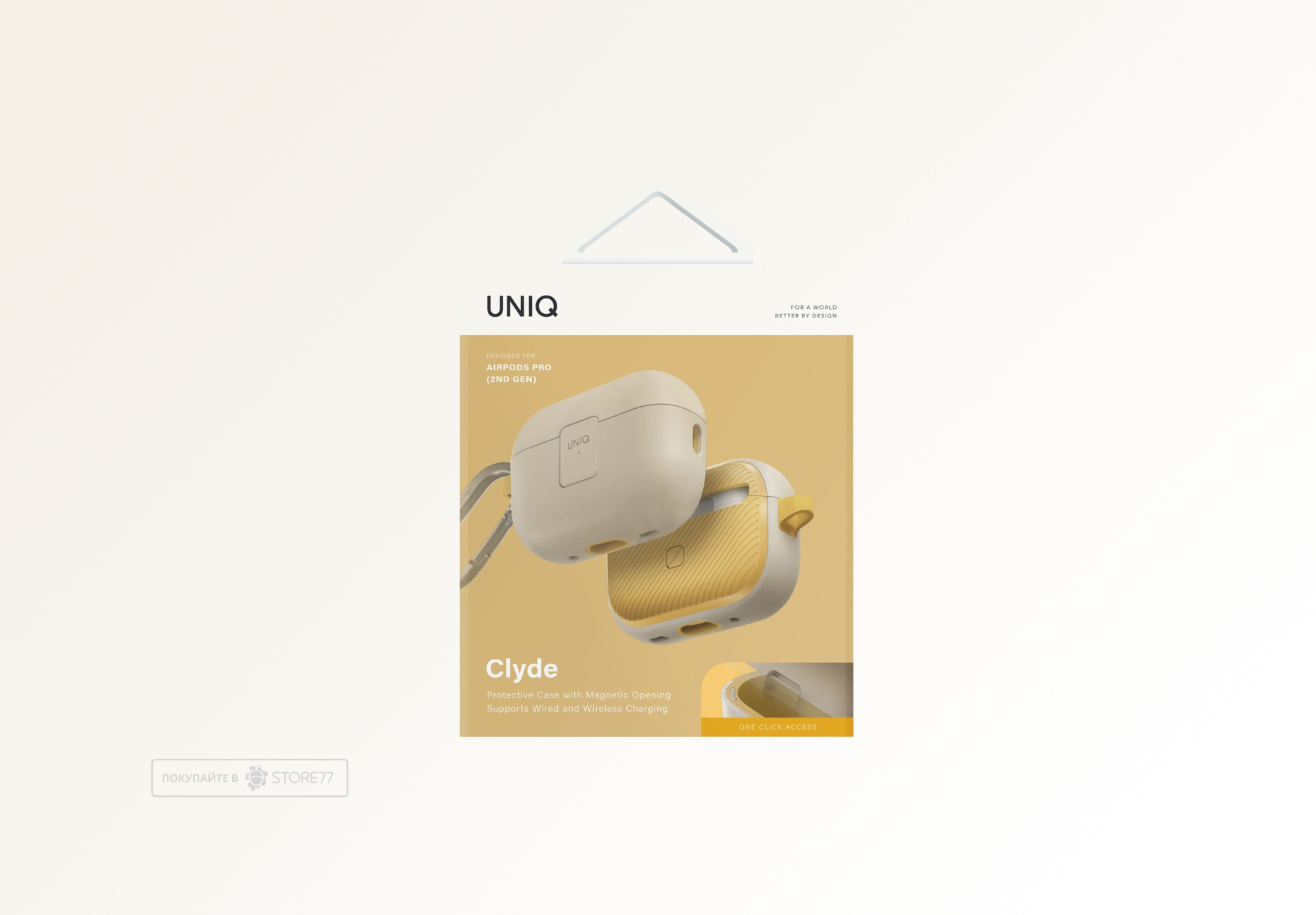 Чехол Uniq Clyde для Airpods Pro 2 (Бежевый/Желтый)