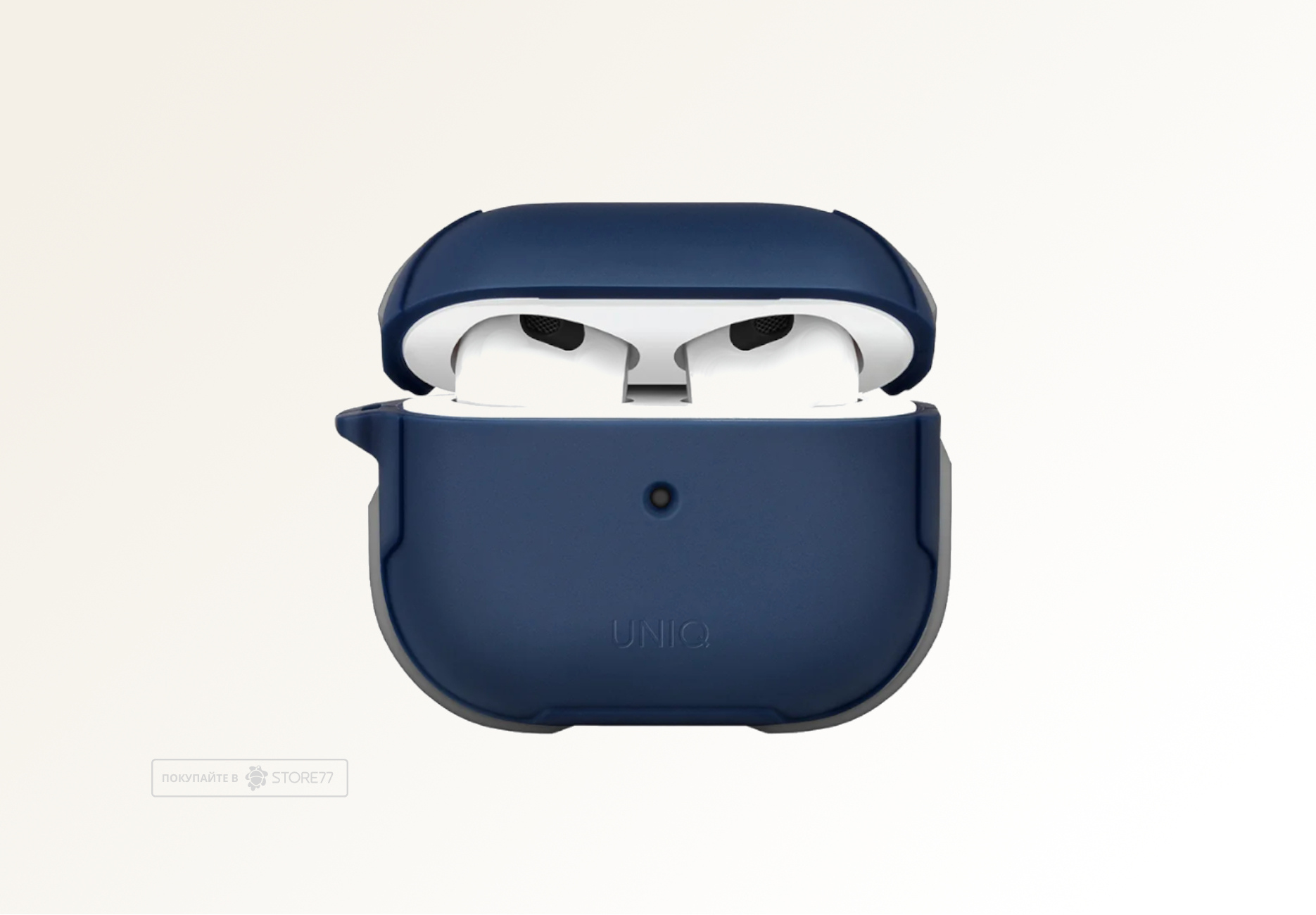Чехол Uniq Valencia для Airpods 3 с карабином (Синий)