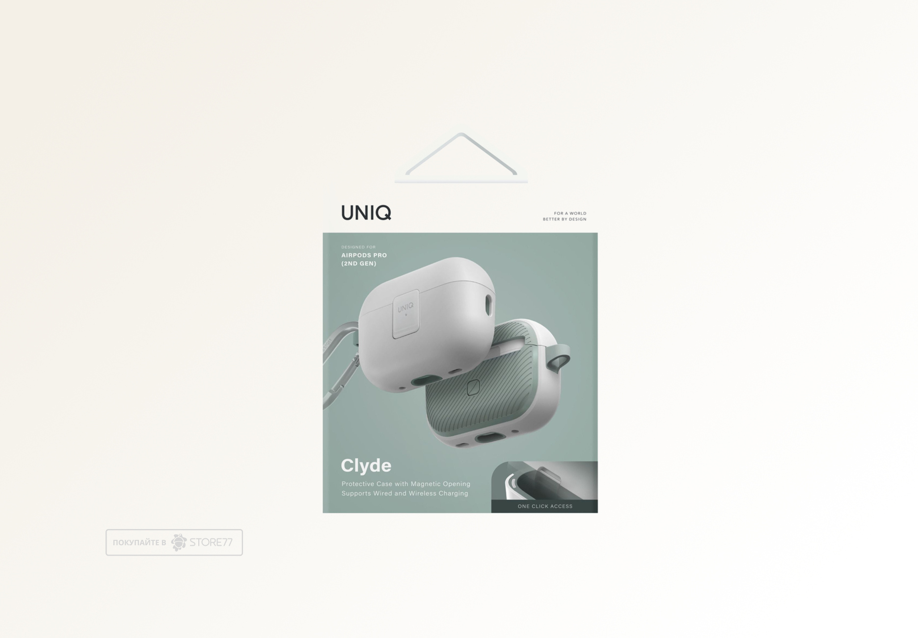 Чехол Uniq Clyde для Airpods Pro 2 (Белый/Мятный)
