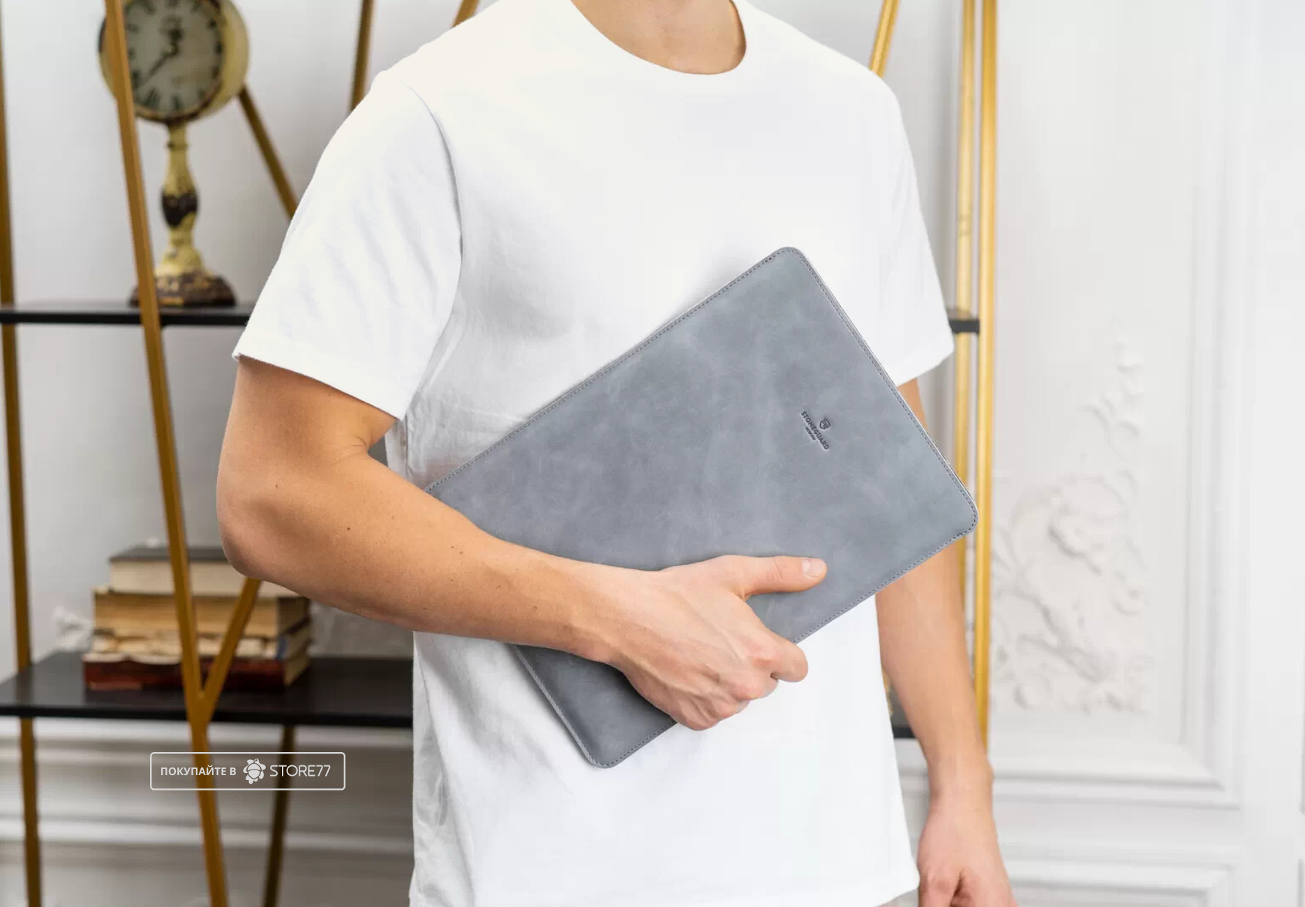 Чехол кожаный Stoneguard 511 для Macbook Air 15" (Серый)