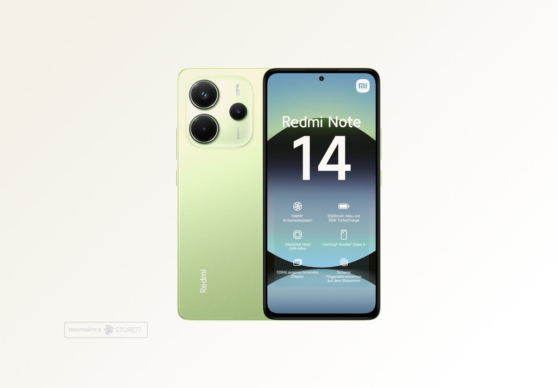 Телефон Xiaomi Redmi Note 14 6/128 ГБ, цвет: лаймово-зеленый(Lime Green)