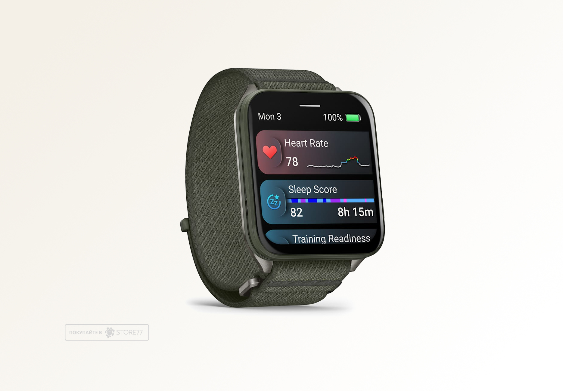 Умные часы Garmin VENU X1 46 мм, корпус: мох (Moss), с оливковым нейлоновым ремешком