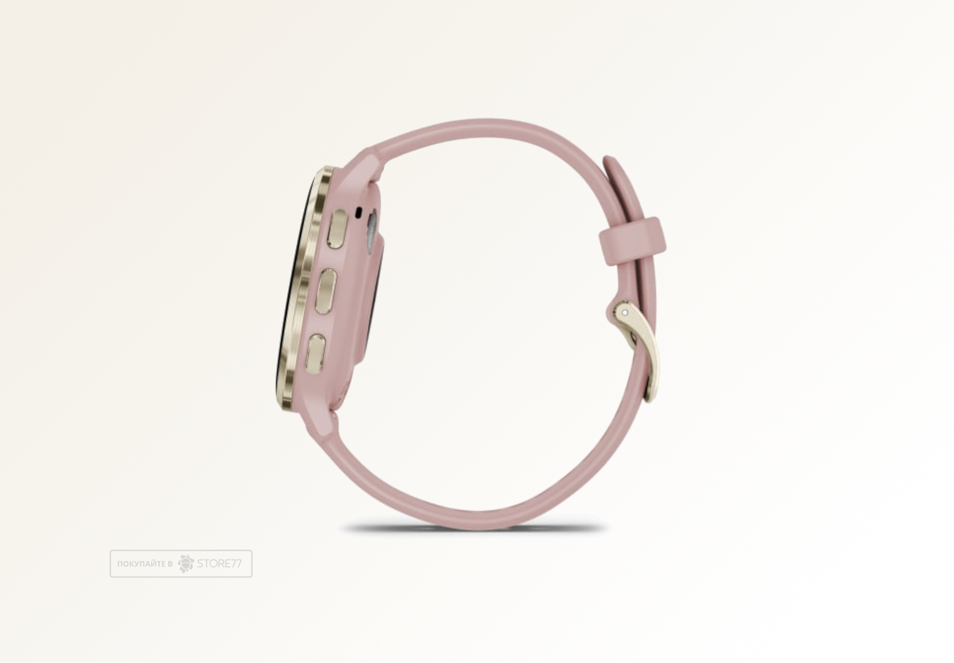 Умные часы Garmin VENU 3s 41 мм, корпус: золотистый (Soft Gold), с розовым силиконовым ремешком (Dust/Rose)