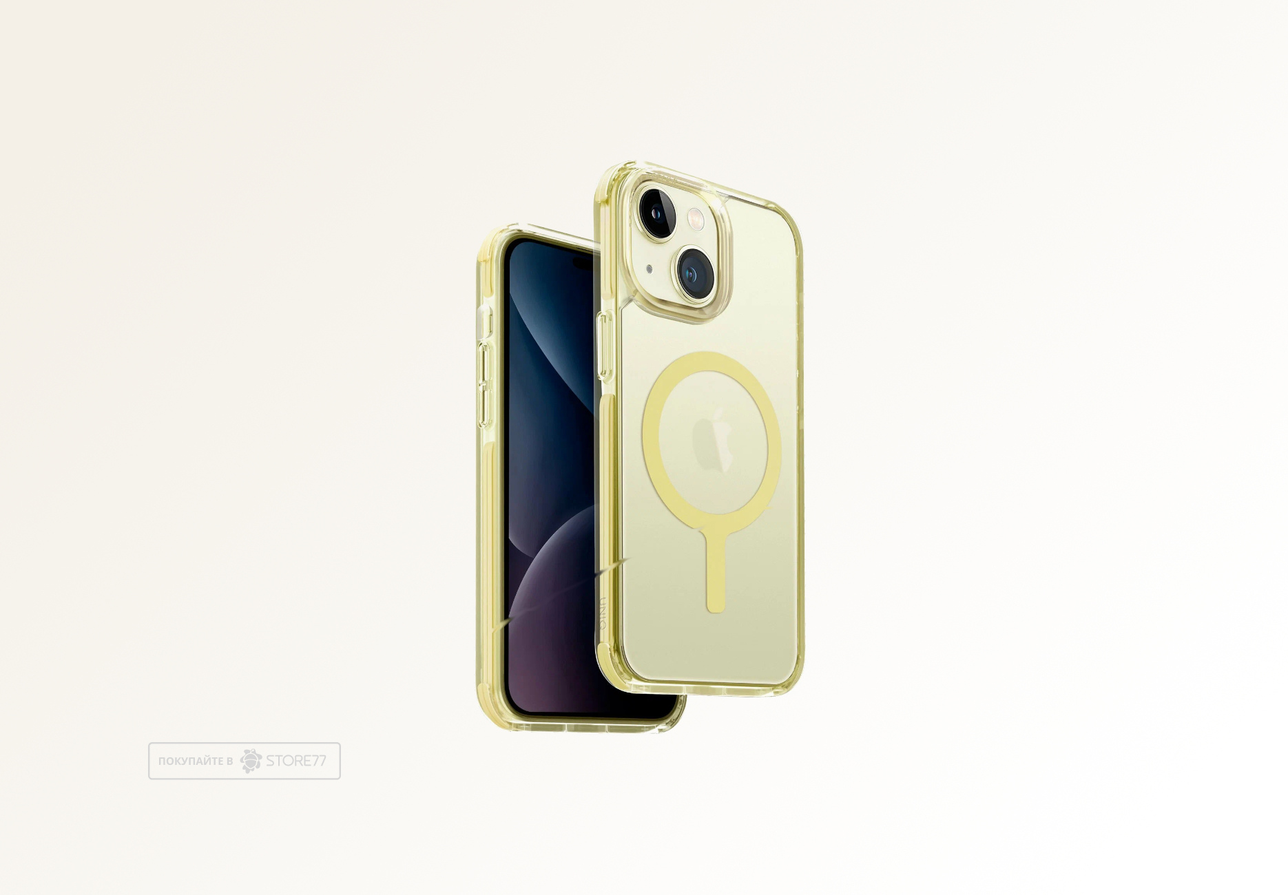 Чехол Uniq Combat AF для iPhone 15 с поддержкой MagSafe (Желтый)
