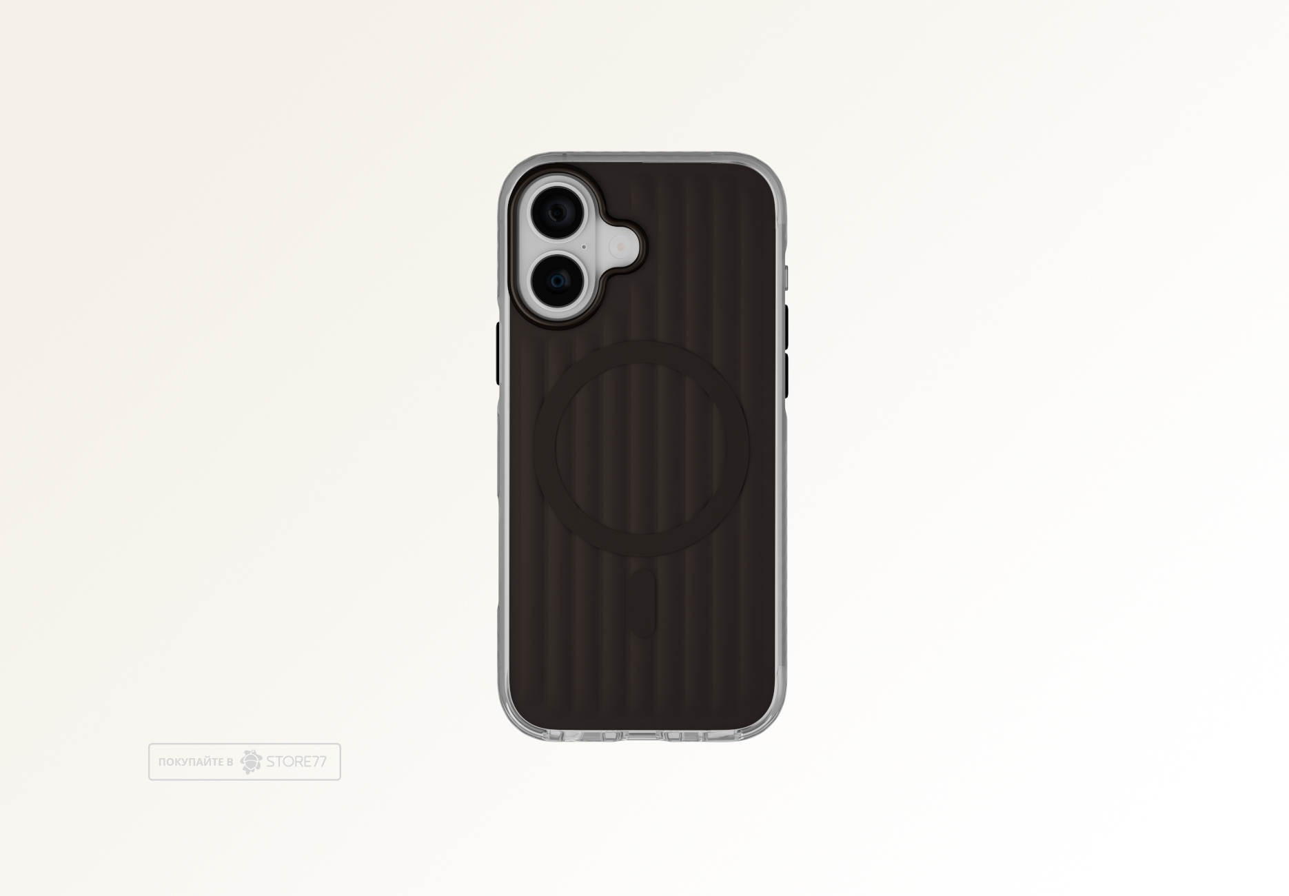 Чехол Gurdini Ocean Case с поддержкой MagSafe для iPhone 16 (Черно-прозрачный)