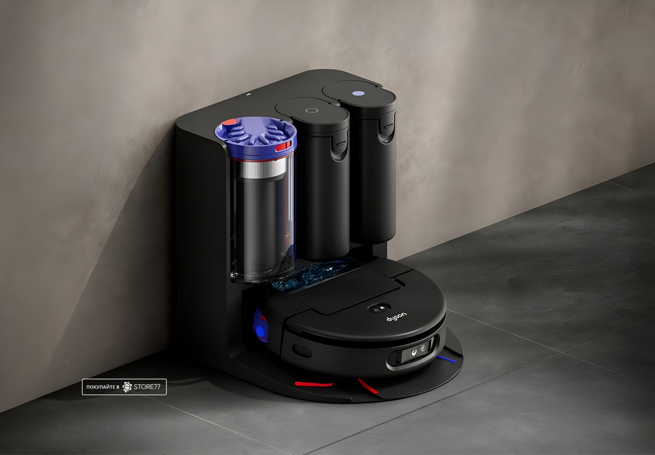 Робот-пылесос Dyson Spot+Scrub Ai, цвет: Черный/Синий (Black/Blue)