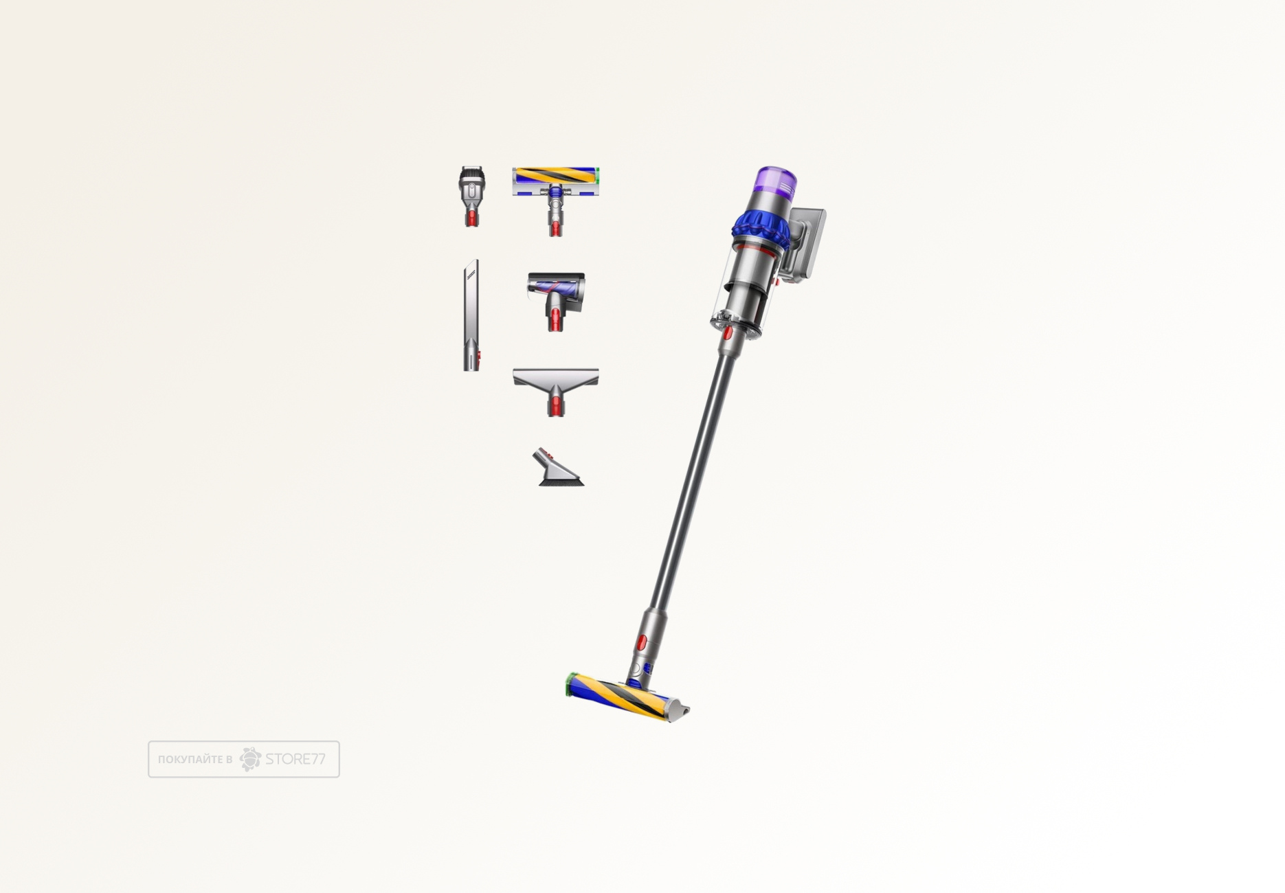 Беспроводной пылесос Dyson V15 Detect Fluffy (Серебристый/Синий)