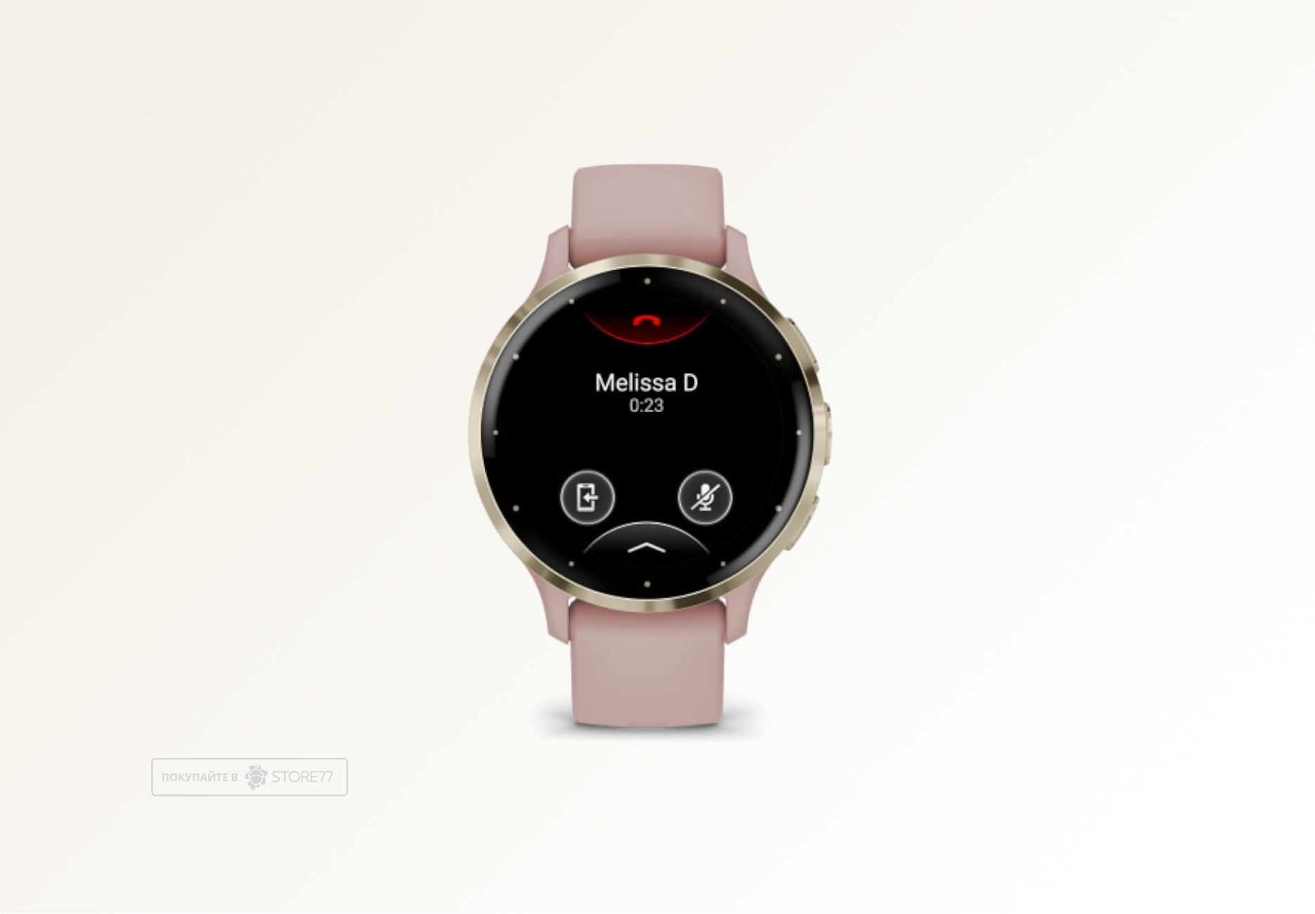 Умные часы Garmin VENU 3s 41 мм, корпус: золотистый (Soft Gold), с розовым силиконовым ремешком (Dust/Rose)