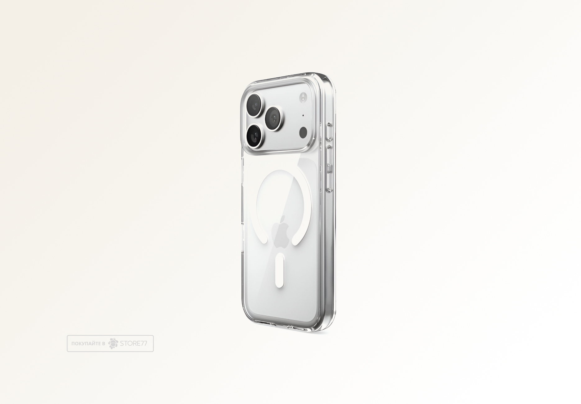 Чехол Тор с кнопкой с поддержкой MagSafe для iPhone 17 Pro (Прозрачный)