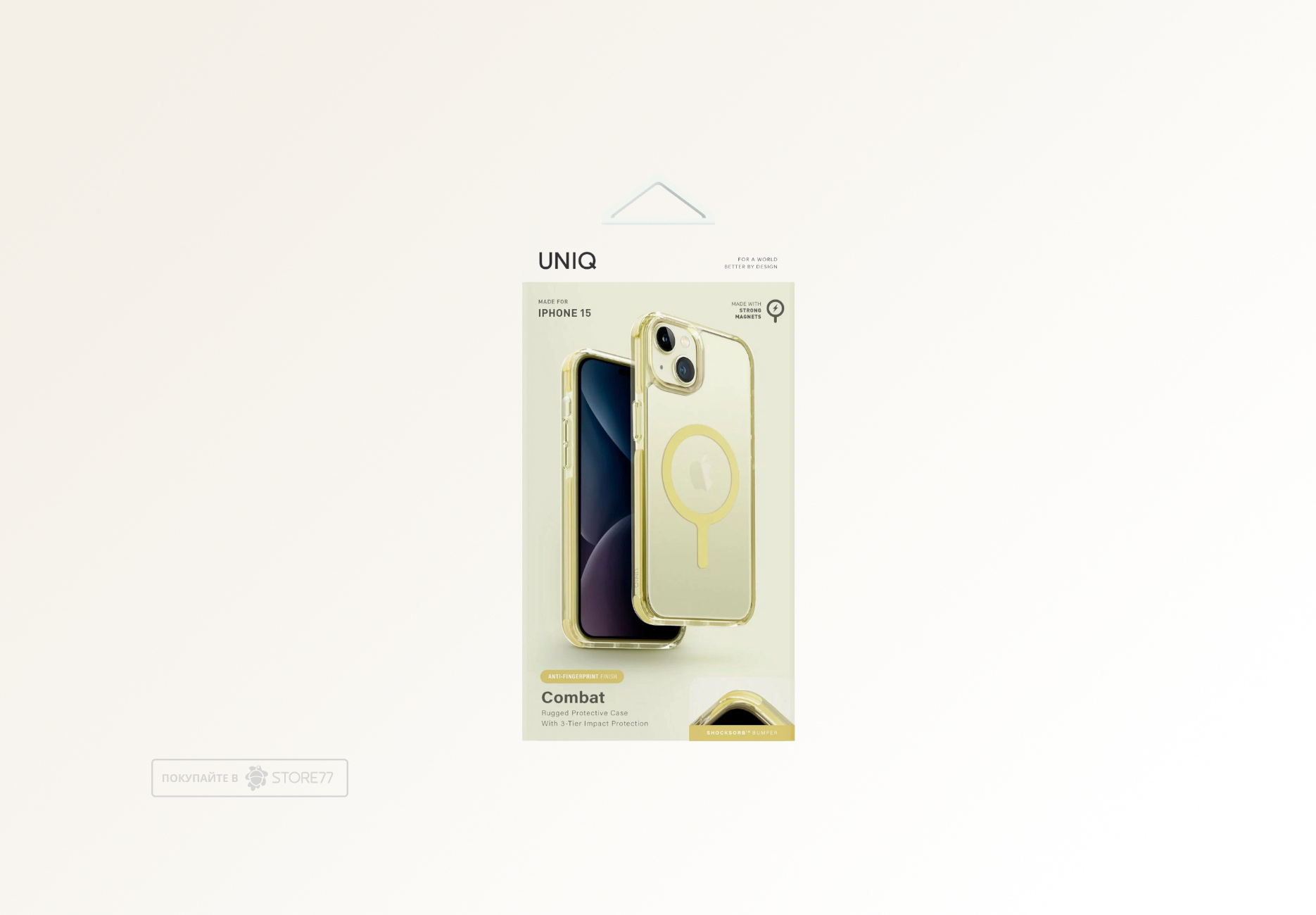 Чехол Uniq Combat AF для iPhone 15 с поддержкой MagSafe (Желтый)