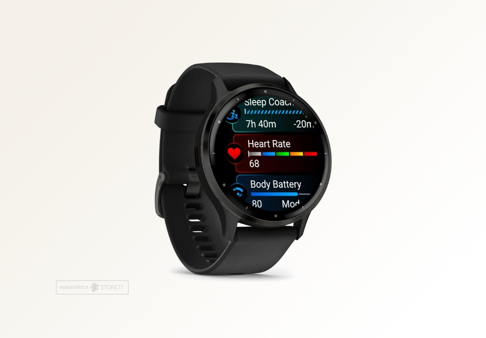 Умные часы Garmin VENU 3 45 мм, корпус: корпус: серый (Slate), с черным силиконовым ремешком (Black)