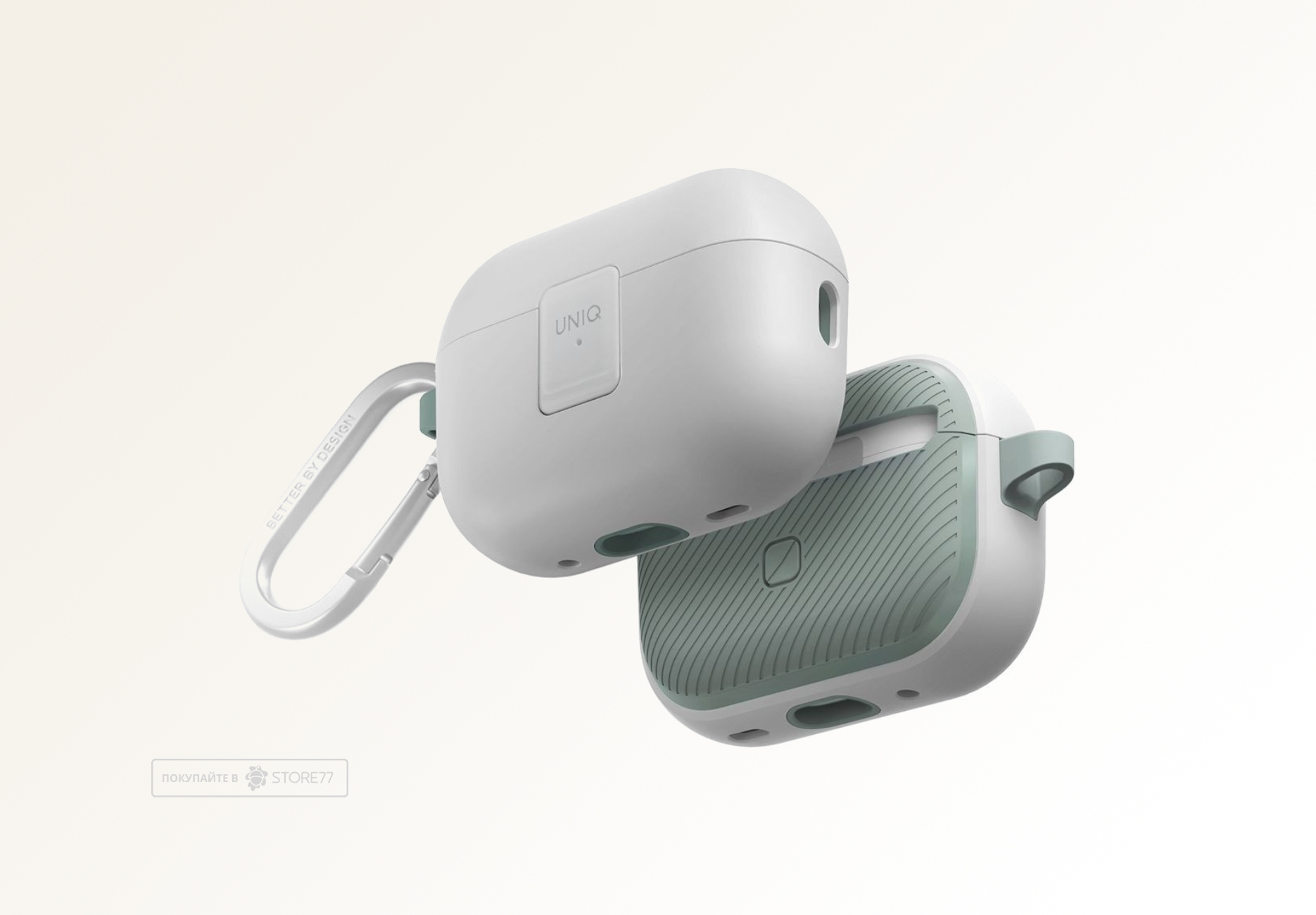 Чехол Uniq Clyde для Airpods Pro 2 (Белый/Мятный)