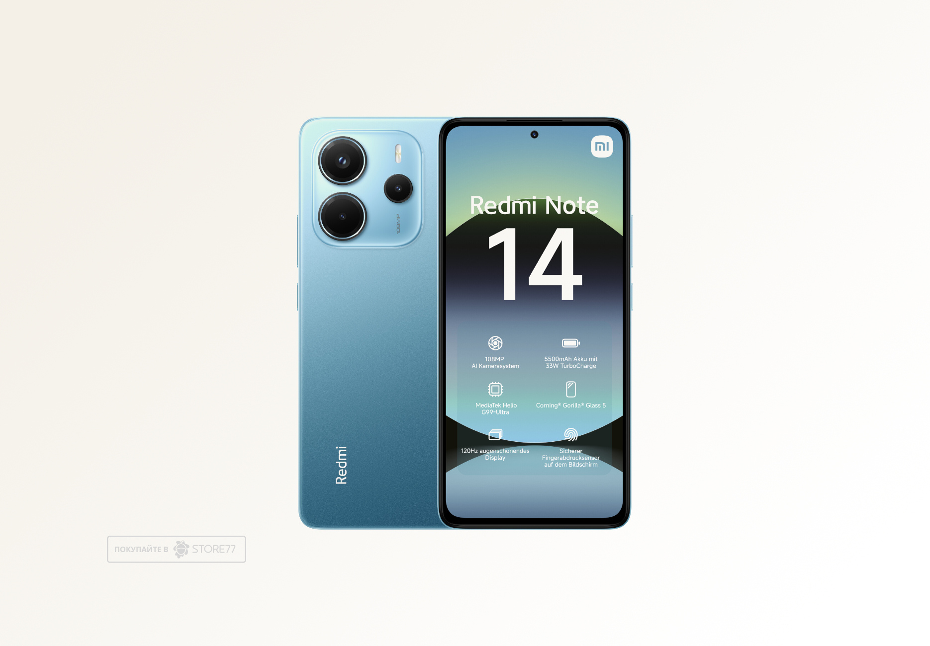 Телефон Xiaomi Redmi Note 14 6/128 ГБ, цвет: синий океан (Ocean Blue)